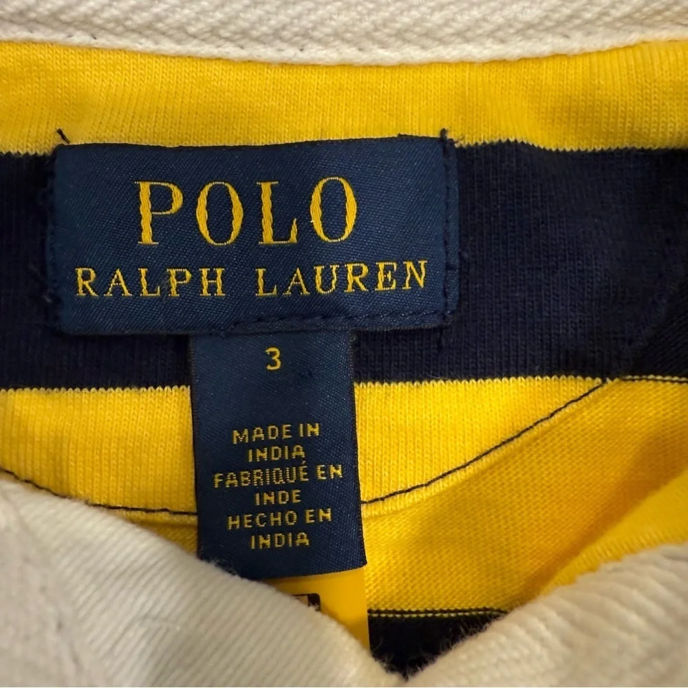 Ralph Lauren Boys RUGBY Shirt Long Sleeves, Multi Color Stripes Sz 3 NWOT